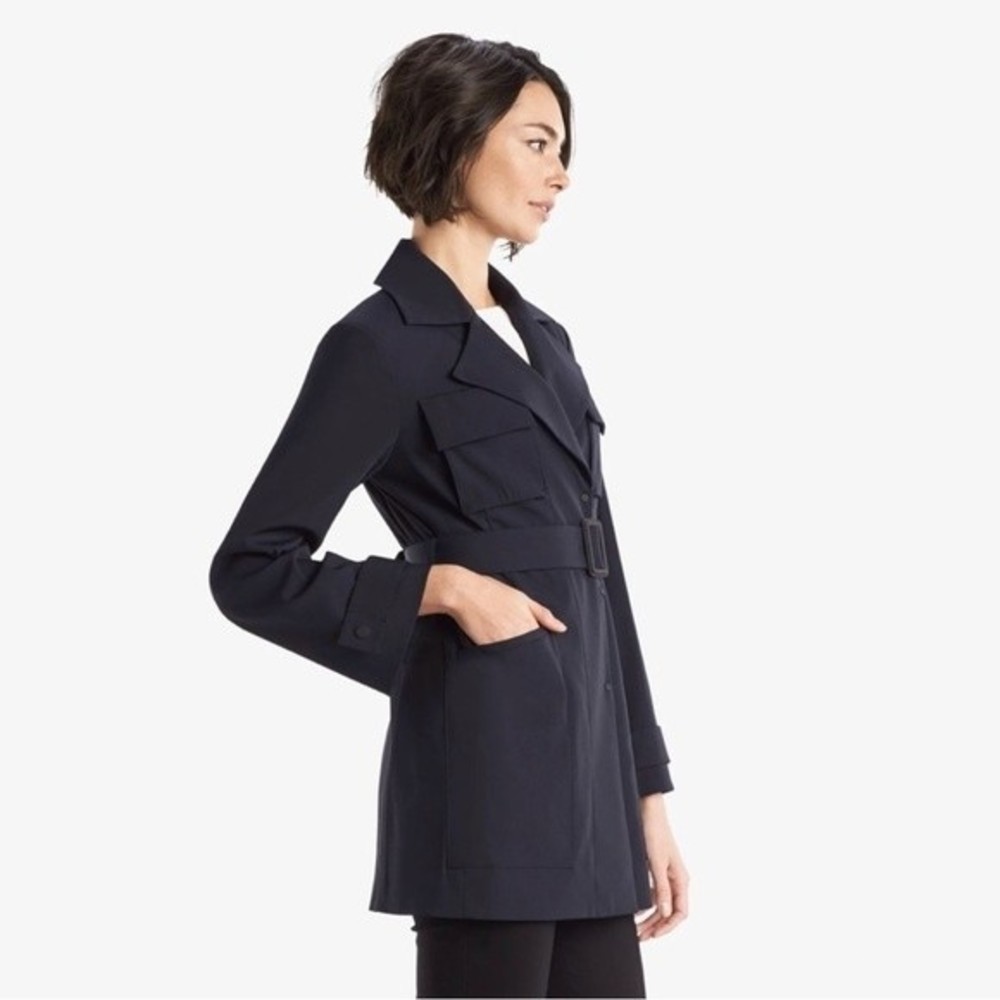 MM LAFLEUR Virgin Wool Mercer Parka belted double breasted blazer jacket size XS - Picture 2 of 13